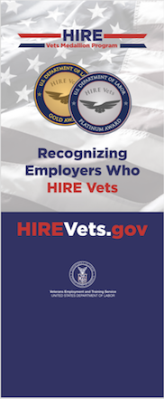 HIRE Vets Medallion Pop-up Banner with Tagline Graphic
